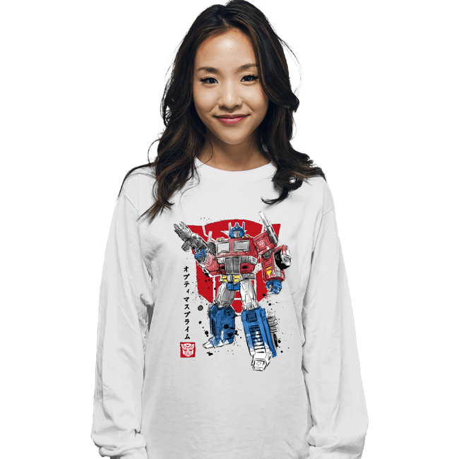 Daily_Deal_Shirts Long Sleeve Shirts, Unisex / Small / White Prime Sumi-E