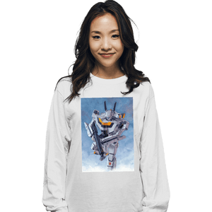 Daily_Deal_Shirts Long Sleeve Shirts, Unisex / Small / White VF-1S Watercolor