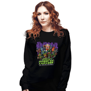 Daily_Deal_Shirts Long Sleeve Shirts, Unisex / Small / Black TMNT Vs The NYC Villains