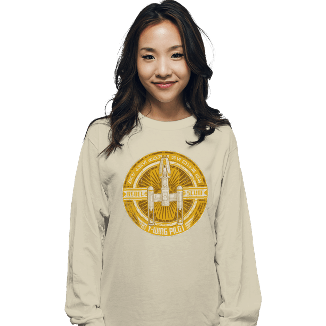 Shirts Long Sleeve Shirts, Unisex / Small / Natural Rebel Scum: Y-Wing Pilot