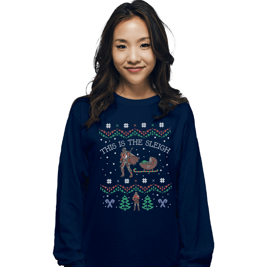 Shirts Long Sleeve Shirts, Unisex / Small / Navy This Is The Sleigh