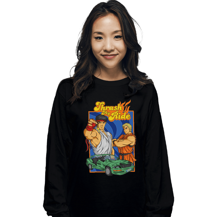 Shirts Long Sleeve Shirts, Unisex / Small / Black Thrash My Ride