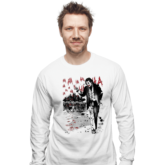 Daily_Deal_Shirts Long Sleeve Shirts, Unisex / Small / White Lone Comedian And Cubs