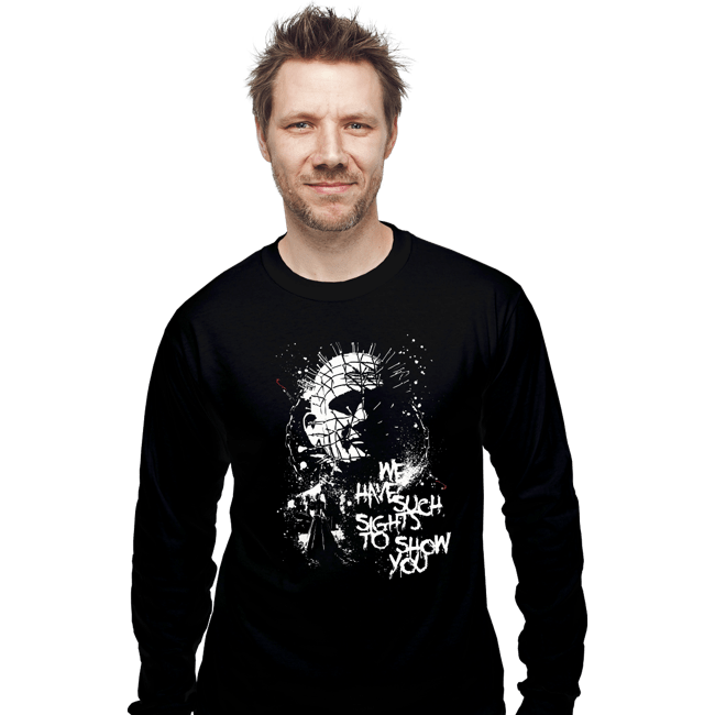 Daily_Deal_Shirts Long Sleeve Shirts, Unisex / Small / Black Pinhead Splatter