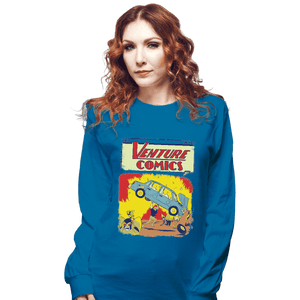 Shirts Long Sleeve Shirts, Unisex / Small / Sapphire Brock Action Comics