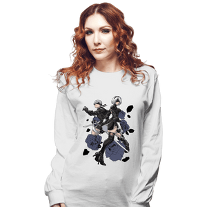 Daily_Deal_Shirts Long Sleeve Shirts, Unisex / Small / White Android Hunter