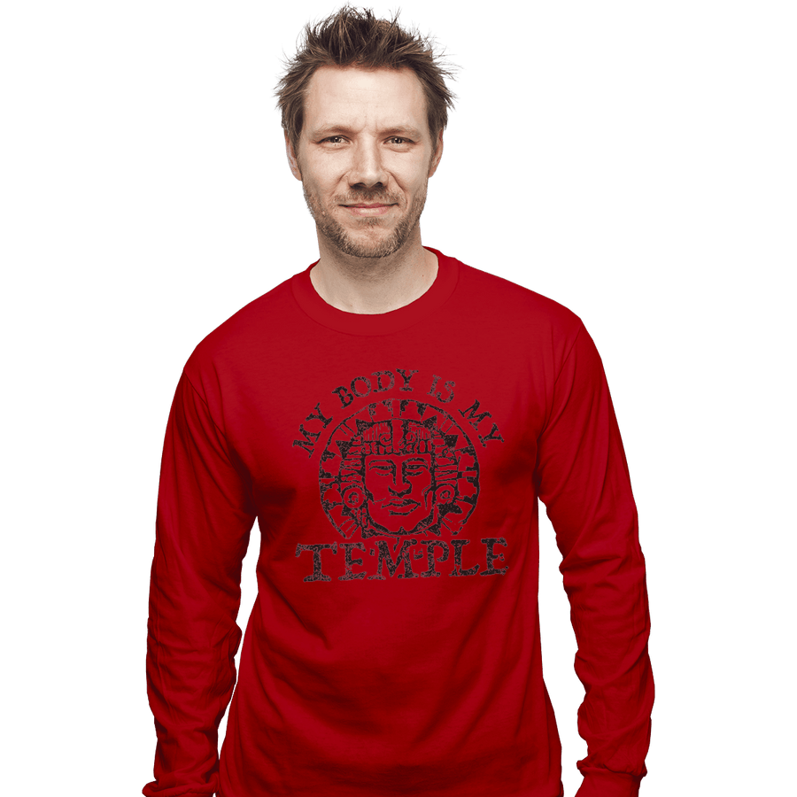 Shirts Long Sleeve Shirts, Unisex / Small / Red My Body Is A Hidden Temple