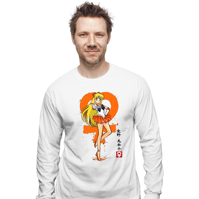 Daily_Deal_Shirts Long Sleeve Shirts, Unisex / Small / White Venus Sumi-e