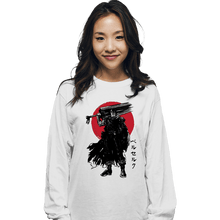 Load image into Gallery viewer, Daily_Deal_Shirts Long Sleeve Shirts, Unisex / Small / White Black Swordsman Sumi-e
