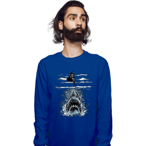 Daily_Deal_Shirts Long Sleeve Shirts, Unisex / Small / Royal Blue Shark Repellent