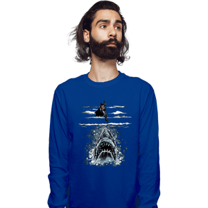 Daily_Deal_Shirts Long Sleeve Shirts, Unisex / Small / Royal Blue Shark Repellent