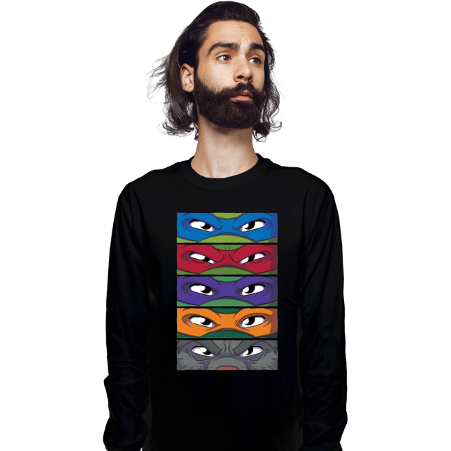 Daily_Deal_Shirts Long Sleeve Shirts, Unisex / Small / Black TMNT Eyes
