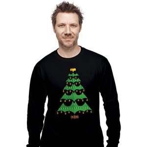 Daily_Deal_Shirts Long Sleeve Shirts, Unisex / Small / Black Holy Christmas Tree, Batman!