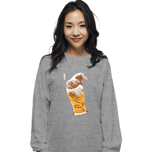 Daily_Deal_Shirts Long Sleeve Shirts, Unisex / Small / Sports Grey The Great Beer Wave