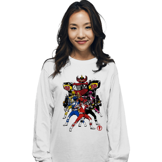Shirts Long Sleeve Shirts, Unisex / Small / White Power Rangers Sumi-e
