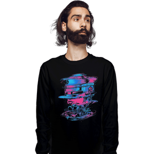 Shirts Long Sleeve Shirts, Unisex / Small / Black Glitch Cyborg