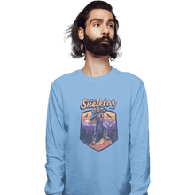 Load image into Gallery viewer, Shirts Long Sleeve Shirts, Unisex / Small / Powder Blue Outdoor Skeletor
