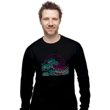 Load image into Gallery viewer, Shirts Long Sleeve Shirts, Unisex / Small / Black Great Neon Wave
