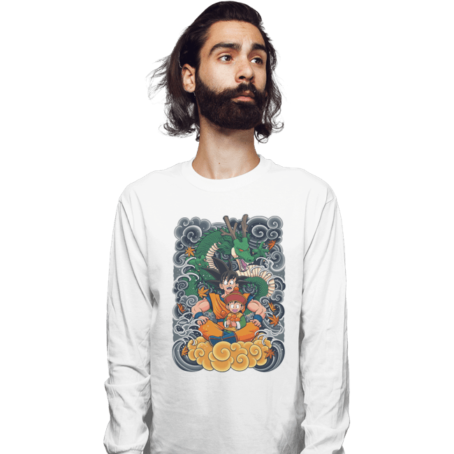 Shirts Long Sleeve Shirts, Unisex / Small / White Goku and Gohan