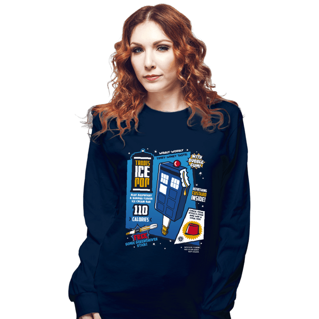 Shirts Long Sleeve Shirts, Unisex / Small / Navy Tardis Ice Pop