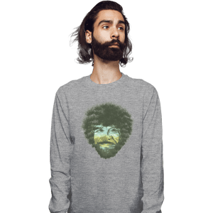 Shirts Long Sleeve Shirts, Unisex / Small / Sports Grey Bob Ross