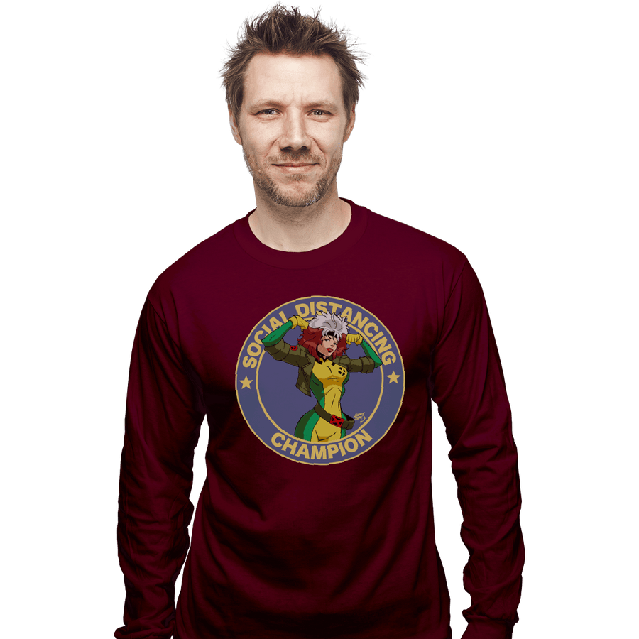 Shirts Long Sleeve Shirts, Unisex / Small / Maroon Rogue Social Distancing Champion