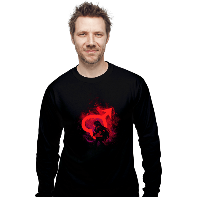 Shirts Long Sleeve Shirts, Unisex / Small / Black Mars Art