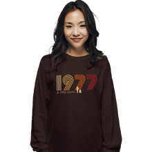 Load image into Gallery viewer, Shirts Long Sleeve Shirts, Unisex / Small / Dark Chocolate 1977 A New Hope
