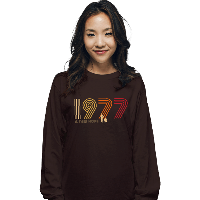 Shirts Long Sleeve Shirts, Unisex / Small / Dark Chocolate 1977 A New Hope