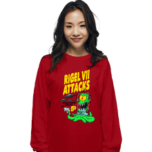 Load image into Gallery viewer, Last_Chance_Shirts Long Sleeve Shirts, Unisex / Small / Red Rigel 7 Attacks
