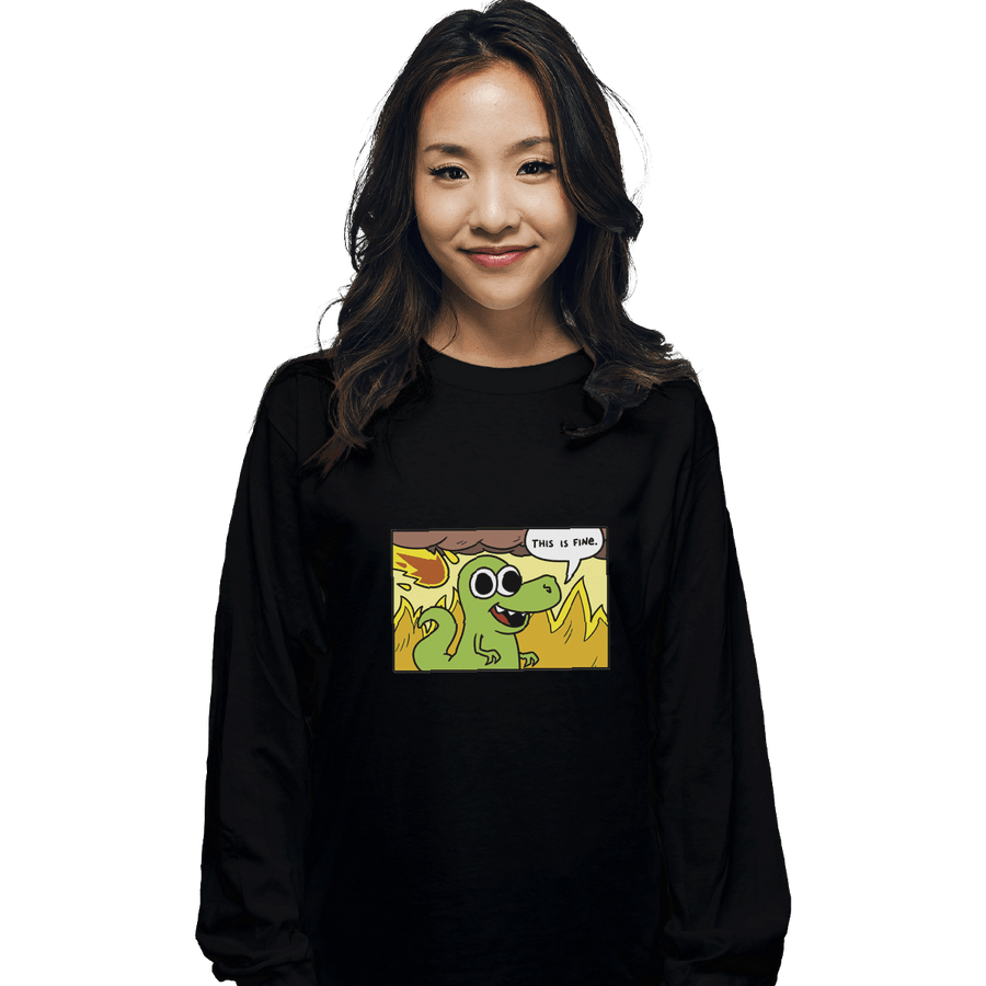 Shirts Long Sleeve Shirts, Unisex / Small / Black Dinoptimist