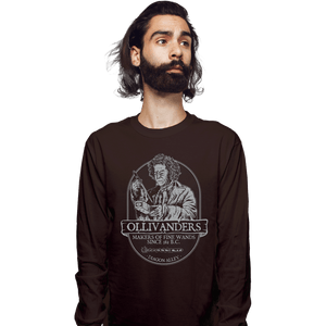 Secret_Shirts Long Sleeve Shirts, Unisex / Small / Dark Chocolate Ollivander's Fine Wands