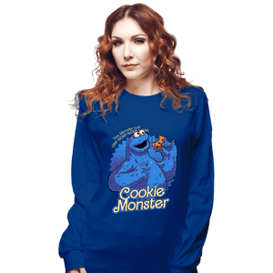 Daily_Deal_Shirts Long Sleeve Shirts, Unisex / Small / Royal Blue Cookie Monster Doll