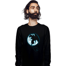 Load image into Gallery viewer, Shirts Long Sleeve Shirts, Unisex / Small / Black Moonlight Dragon Rider
