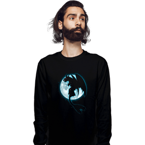 Shirts Long Sleeve Shirts, Unisex / Small / Black Moonlight Dragon Rider