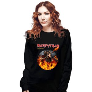 Daily_Deal_Shirts Long Sleeve Shirts, Unisex / Small / Black Iron Python