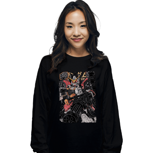 Daily_Deal_Shirts Long Sleeve Shirts, Unisex / Small / Black Gundam Heavyarms