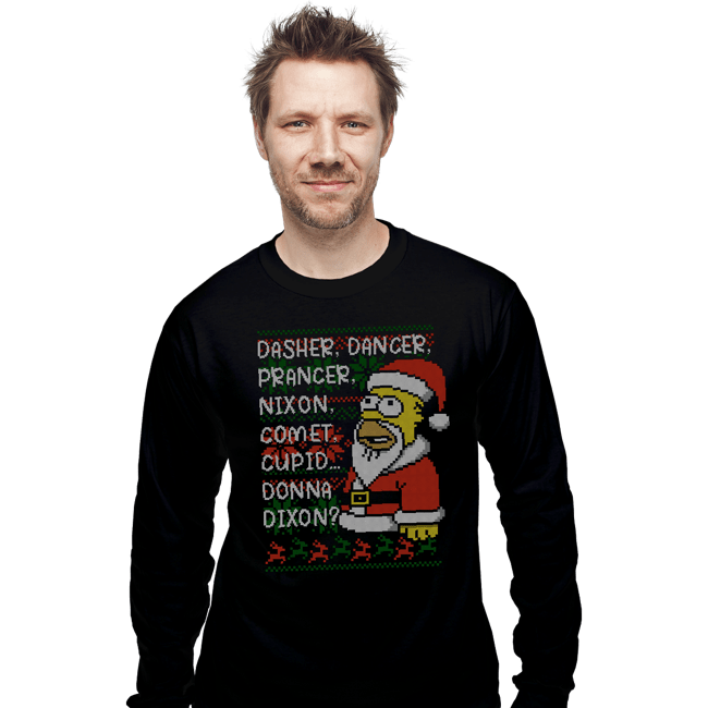 Daily_Deal_Shirts Long Sleeve Shirts, Unisex / Small / Black I'll Be Homer For Christmas