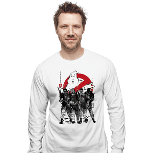 Daily_Deal_Shirts Long Sleeve Shirts, Unisex / Small / White Ghostbusters Sumi-e