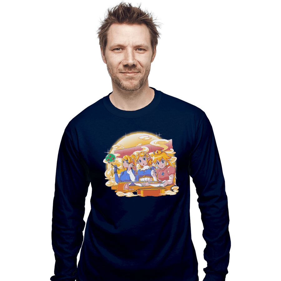 Shirts Long Sleeve Shirts, Unisex / Small / Navy Ramen Cart