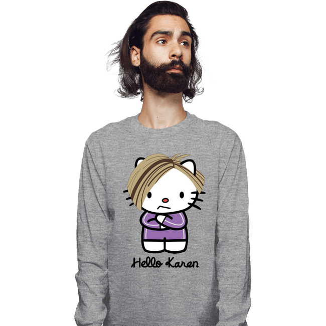 Secret_Shirts Long Sleeve Shirts, Unisex / Small / Sports Grey Karen Kitty