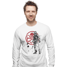 Load image into Gallery viewer, Shirts Long Sleeve Shirts, Unisex / Small / White Winter Soldier Sumi-e
