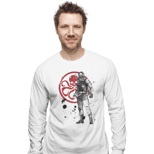 Shirts Long Sleeve Shirts, Unisex / Small / White Winter Soldier Sumi-e