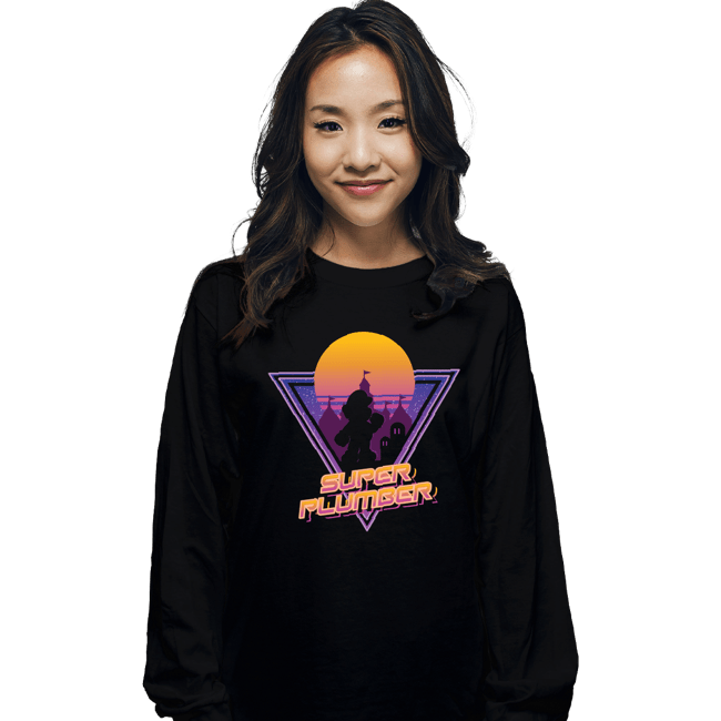 Secret_Shirts Long Sleeve Shirts, Unisex / Small / Black Super Plumber
