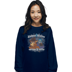 Shirts Long Sleeve Shirts, Unisex / Small / Navy Holmes and Watson