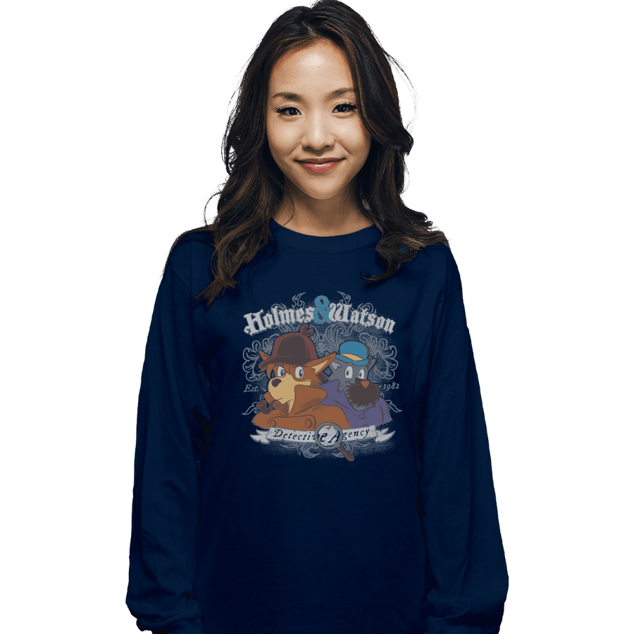 Shirts Long Sleeve Shirts, Unisex / Small / Navy Holmes and Watson
