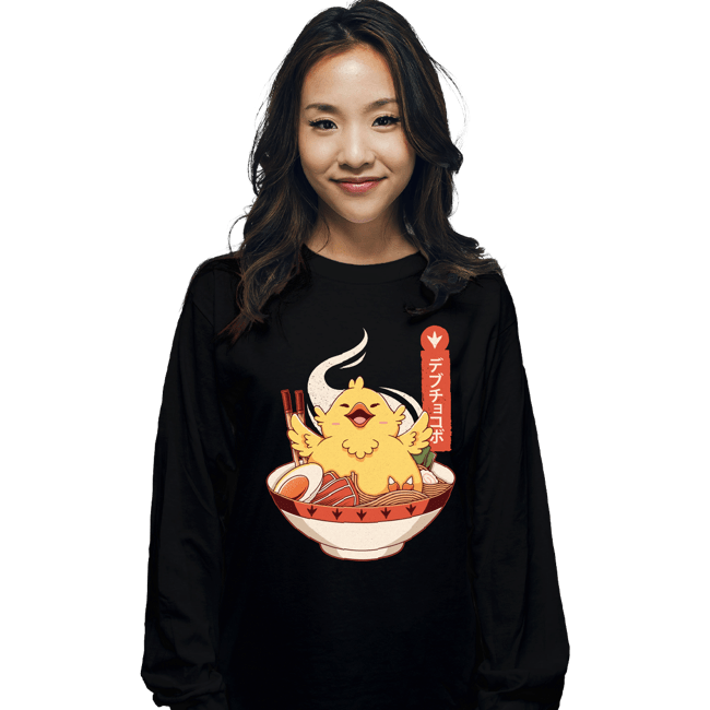 Shirts Long Sleeve Shirts, Unisex / Small / Black Fat Chocobo Ramen