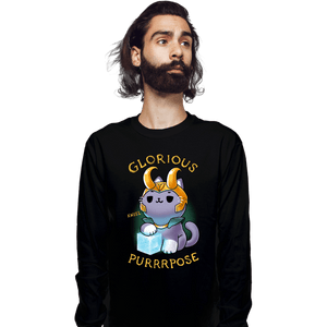 Shirts Long Sleeve Shirts, Unisex / Small / Black Mischief Cat