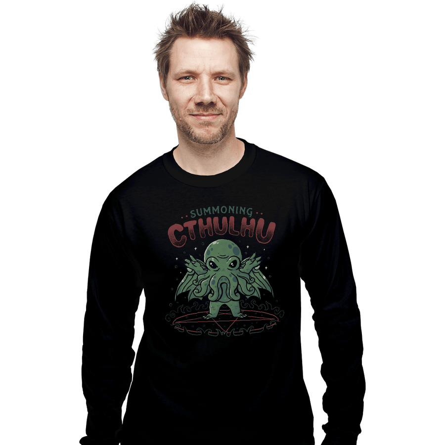 Shirts Long Sleeve Shirts, Unisex / Small / Black Summoning Cthulhu