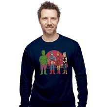 Load image into Gallery viewer, Shirts Long Sleeve Shirts, Unisex / Small / Navy King Of The Heroes
